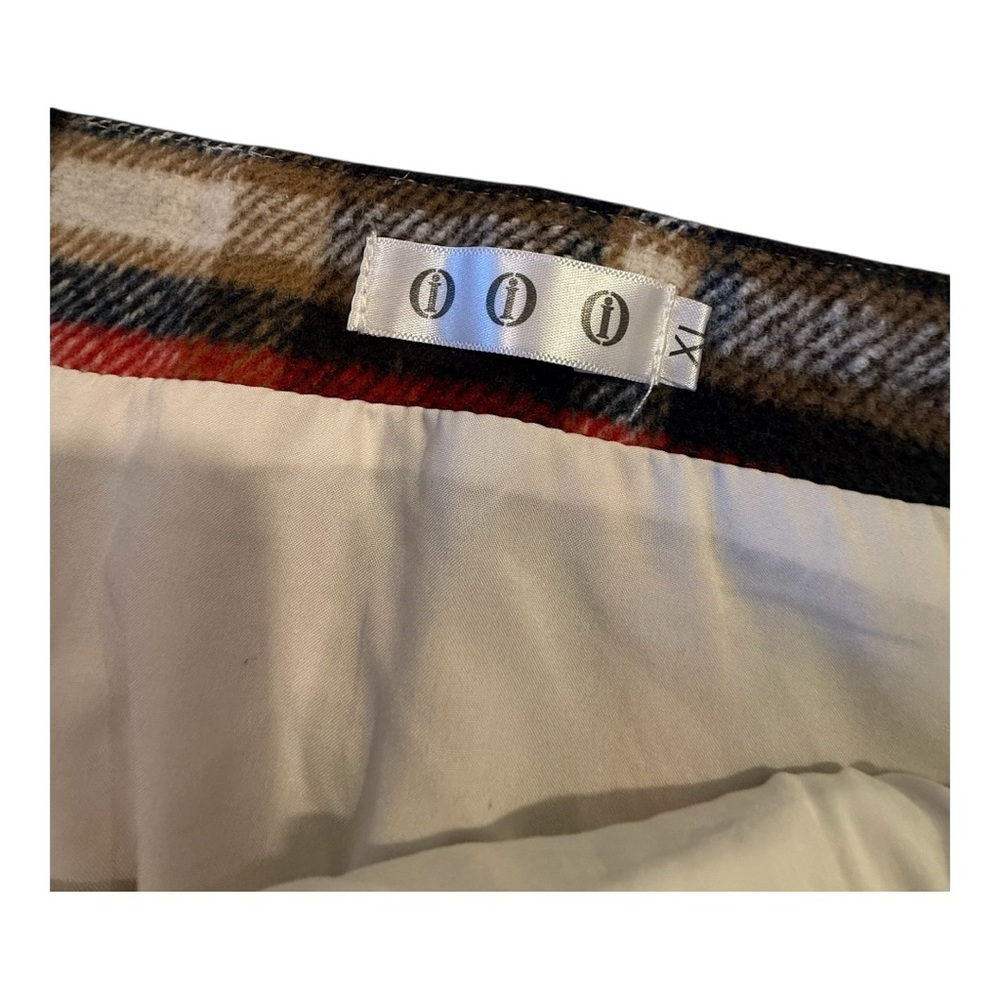 Plaid Wool Mini Skirt XL Tartan Check A-Line Skirt Fully Lined - Picture 5 of 15